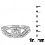 White Gold 2/5ct White Diamond Antique-style Bridal Ring Set - Handcrafted By Name My Rings™