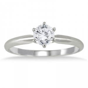 White Gold 1/2ct TDW Diamond Solitaire Ring - Handcrafted By Name My Rings™