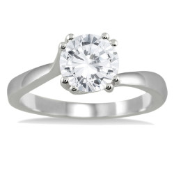 White Gold 1ct TDW Diamond Solitaire Engagement Ring - Handcrafted By Name My Rings™