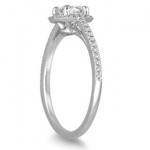 White Gold 3/4 ct TDW Diamond Halo Engagement Ring - Handcrafted By Name My Rings™