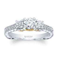 Matthew Ryan Design Two-tone Gold 1 1/6ct TDW Diamond Vintage Style Engagement Ring - Handcrafted By Name My Rings™