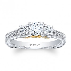 Matthew Ryan Design Two-tone Gold 1 1/6ct TDW Diamond Vintage Style Engagement Ring - Handcrafted By Name My Rings™