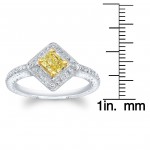 Matthew Ryan Design White Gold 5/8ct TDW Fancy Yellow and White Diamond Princess Engagement Ring - Handcrafted By Name My Rings™