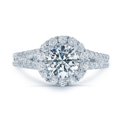 Matthew Ryan Design White Gold 1 3/4ct TDW Diamond Halo Engagement Ring - Handcrafted By Name My Rings™