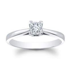 Matthew Ryan Designs White Gold 2/5ct TDW Diamond Princess Cut Solitaire Engagement Ring - Handcrafted By Name My Rings™