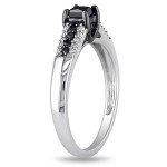 Gold 1/2ct TDW Black and White Princess-cut Diamond Ring - Handcrafted By Name My Rings™