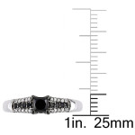 Gold 1/2ct TDW Black and White Princess-cut Diamond Ring - Handcrafted By Name My Rings™