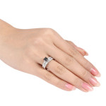 Gold 1ct TDW Black and White Diamond Bridal Ring Set - Handcrafted By Name My Rings™