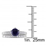 Gold Gemstone and 1/3ct TDW Diamond Bridal Ring Set - Handcrafted By Name My Rings™