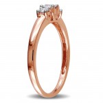 Pink Gold 1/4ct TDW Diamond 3-stone Ring - Handcrafted By Name My Rings™