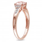 Rose Gold Cushion-cut Checkerboard Morganite with Diamond Accents Engagement Ring - Handcrafted By Name My Rings™