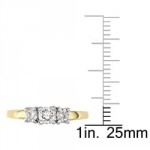 Two-tone Gold 1/2ct TDW Diamond 3-stone Ring - Handcrafted By Name My Rings™