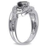 White Gold 1 1/4ct TDW Black and White Diamond Ring - Handcrafted By Name My Rings™