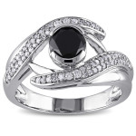 White Gold 1 1/4ct TDW Black and White Diamond Ring - Handcrafted By Name My Rings™
