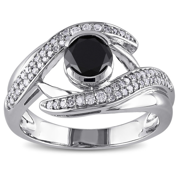 White Gold 1 1/4ct TDW Black and White Diamond Ring - Handcrafted By Name My Rings™
