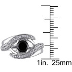 White Gold 1 1/4ct TDW Black and White Diamond Ring - Handcrafted By Name My Rings™