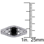White Gold 1 1/4ct TDW Black and White Diamond Ring - Handcrafted By Name My Rings™