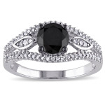 White Gold 1 1/4ct TDW Black and White Diamond Ring - Handcrafted By Name My Rings™