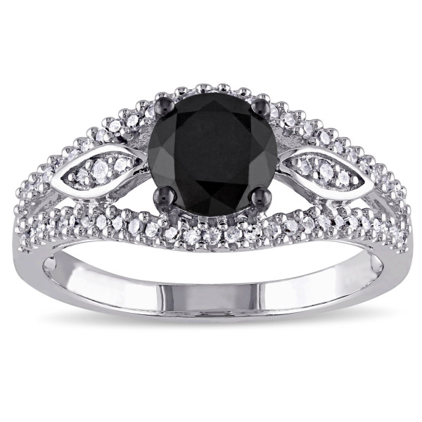 White Gold 1 1/4ct TDW Black and White Diamond Ring - Handcrafted By Name My Rings™