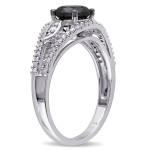 White Gold 1 1/4ct TDW Black and White Diamond Ring - Handcrafted By Name My Rings™
