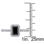 White Gold 1 1/5ct TDW Black and White Diamond Halo Engagement Ring - Handcrafted By Name My Rings™
