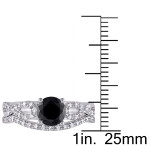 White Gold 1 1/8ct TDW Black and White Diamond Infinity Bridal Set - Handcrafted By Name My Rings™