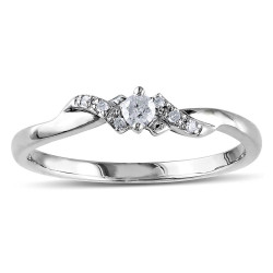 White Gold 1/10ct Diamond Twist Ring - Handcrafted By Name My Rings™