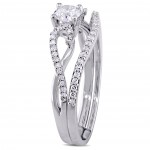 White Gold 1/2ct Diamond Infinity Bridal Set - Handcrafted By Name My Rings™