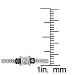 White Gold 1/2ct TDW Black and White Diamond Engagement Ring - Handcrafted By Name My Rings™
