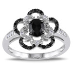White Gold 1/2ct TDW Black and White Diamond Ring - Handcrafted By Name My Rings™
