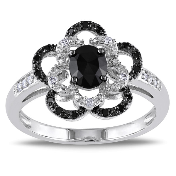 White Gold 1/2ct TDW Black and White Diamond Ring - Handcrafted By Name My Rings™