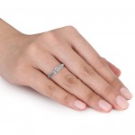 White Gold 1/2ct TDW Diamond 3-stone Engagement Ring - Handcrafted By Name My Rings™