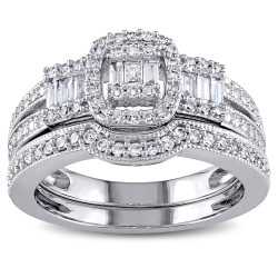 White Gold 1/2ct TDW Diamond Bridal Ring Set - Handcrafted By Name My Rings™