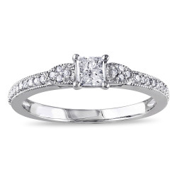 White Gold 1/2ct TDW Diamond Ring - Handcrafted By Name My Rings™