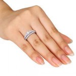 White Gold 1/2ct TDW Diamond Ring Set - Handcrafted By Name My Rings™
