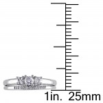White Gold 1/3ct Diamond 3-Stone Engagement Bridal Ring Set - Handcrafted By Name My Rings™