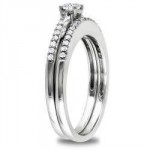 White Gold 1/3ct TDW Diamond Anniversary Style Engagement Ring and Wedding Band Set - Handcrafted By Name My Rings™