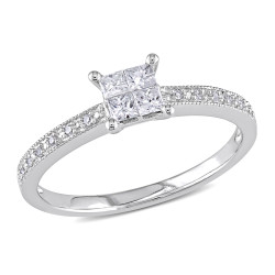 White Gold 1/3ct TDW Diamond Engagement Ring - Handcrafted By Name My Rings™