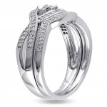 White Gold 1/3ct TDW Diamond Floral Bridal Ring Set - Handcrafted By Name My Rings™