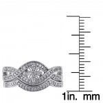 White Gold 1/3ct TDW Diamond Floral Bridal Ring Set - Handcrafted By Name My Rings™
