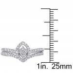 White Gold 1/3ct TDW Diamond Marquise-shape Cluster Bridal Ring Set - Handcrafted By Name My Rings™