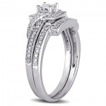 White Gold 1/3ct TDW Princess Cut Diamond Bridal Ring Set - Handcrafted By Name My Rings™