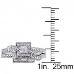 White Gold 1/3ct TDW Princess Cut Diamond Bridal Ring Set - Handcrafted By Name My Rings™