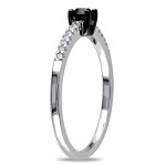 White Gold 1/4ct Black and White Diamond Ring - Handcrafted By Name My Rings™
