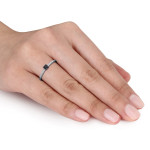 White Gold 1/4ct Black and White Diamond Ring - Handcrafted By Name My Rings™