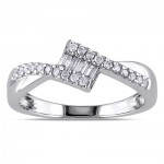 White Gold 1/4ct TDW Baguette Cut Diamond Ring - Handcrafted By Name My Rings™