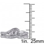 White Gold 1/4ct TDW Diamond Bridal Ring Set - Handcrafted By Name My Rings™
