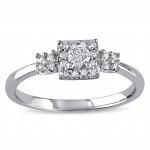 White Gold 1/4ct TDW Diamond Engagement Ring - Handcrafted By Name My Rings™