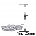 White Gold 1/4ct TDW Diamond Princess-cut Bridal Ring Set - Handcrafted By Name My Rings™