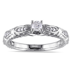 White Gold 1/4ct TDW Diamond Promise Ring - Handcrafted By Name My Rings™